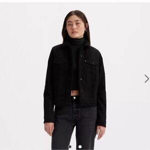 Levis Sherpa Black Denim Jacket